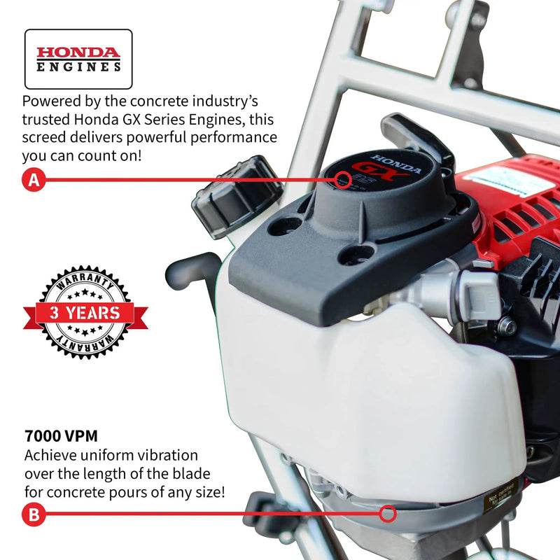 Tomahawk PRO Series Honda Power Screed Single Magnesium Blade Bundle (Choose 4ft, 6ft, 8ft, 10ft, 12ft, 14ft, 16ft) by Tomahawk Power