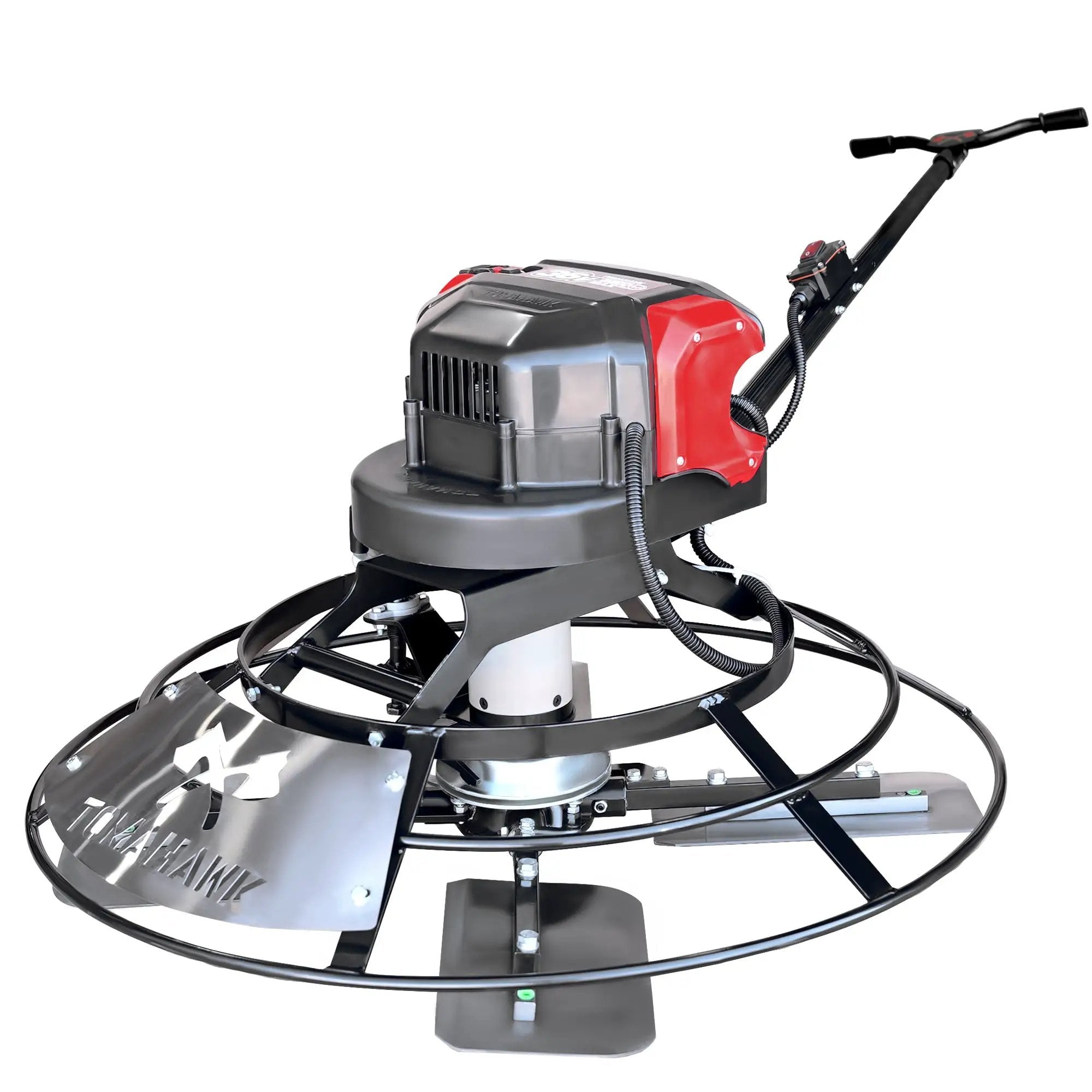 30" Battery-Powered Portable Power Trowel with 18ft Bull Float Handle by Tomahawk Power