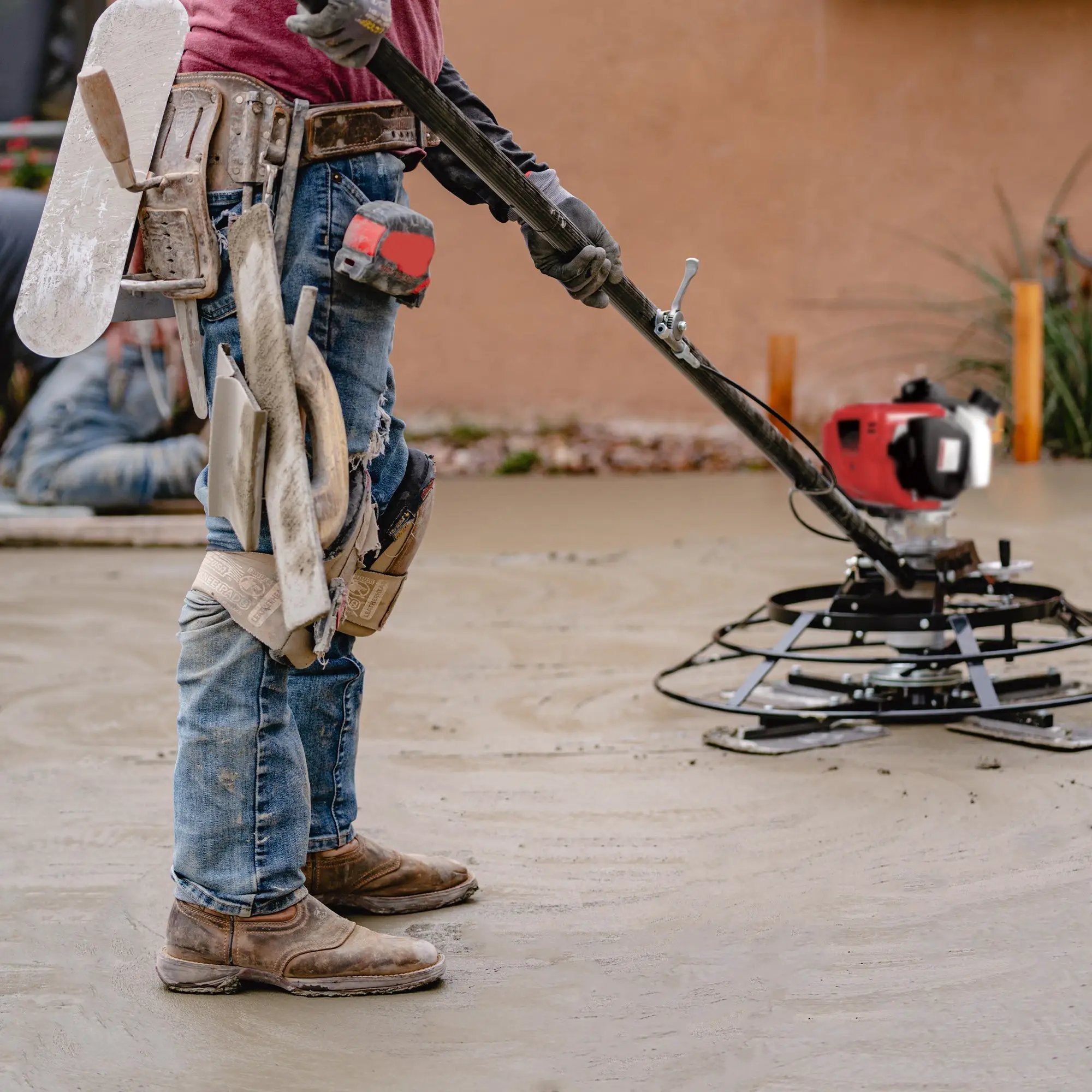 30" Portable Honda Concrete Power Trowel with 18ft Bull Float Handle GX35 by Tomahawk Power