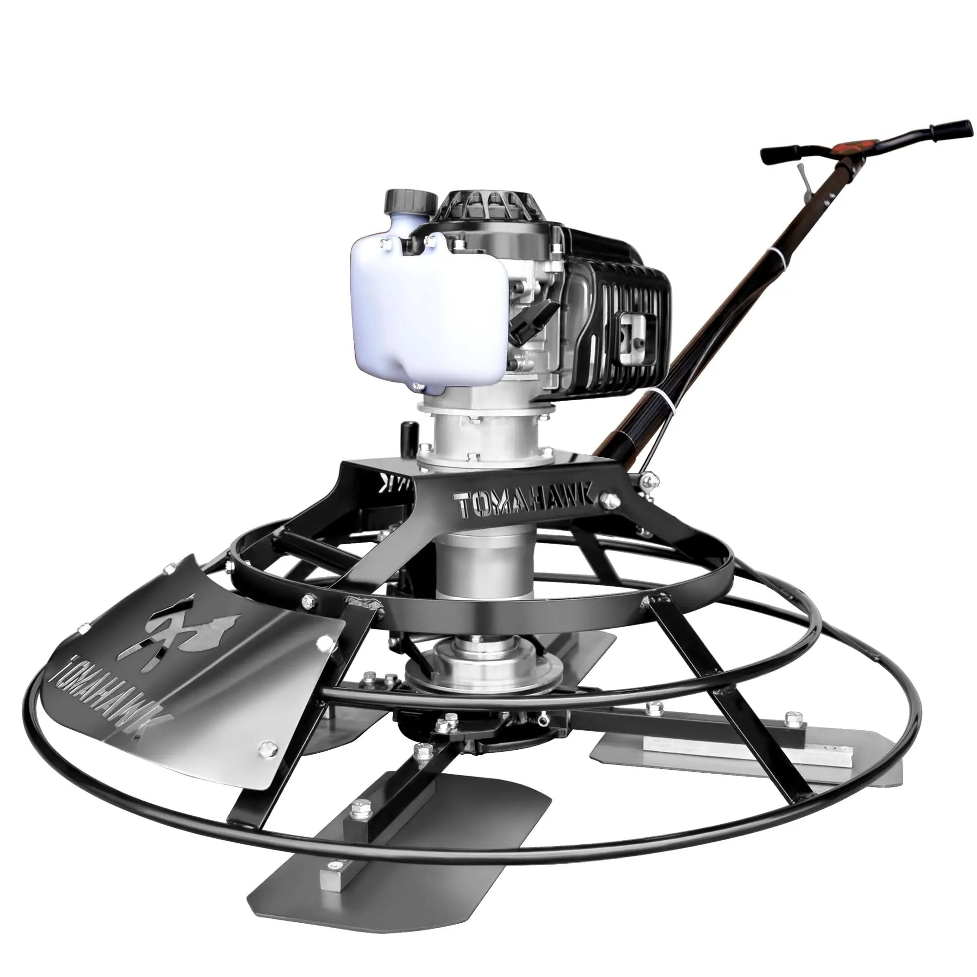 30" Portable Concrete Power Trowel with 18ft Bull Float Handle 37cc Engine by Tomahawk Power