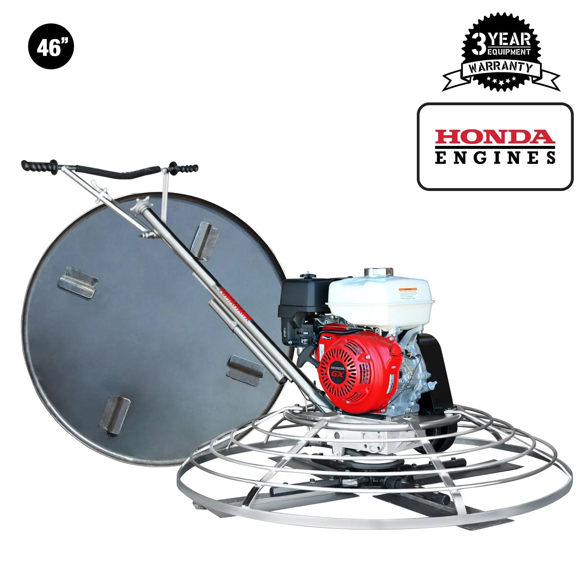 46" Concrete Power Trowel 8.5HP Honda Combo Blades and Float Pan Cement Finishing Tool by Tomahawk Power