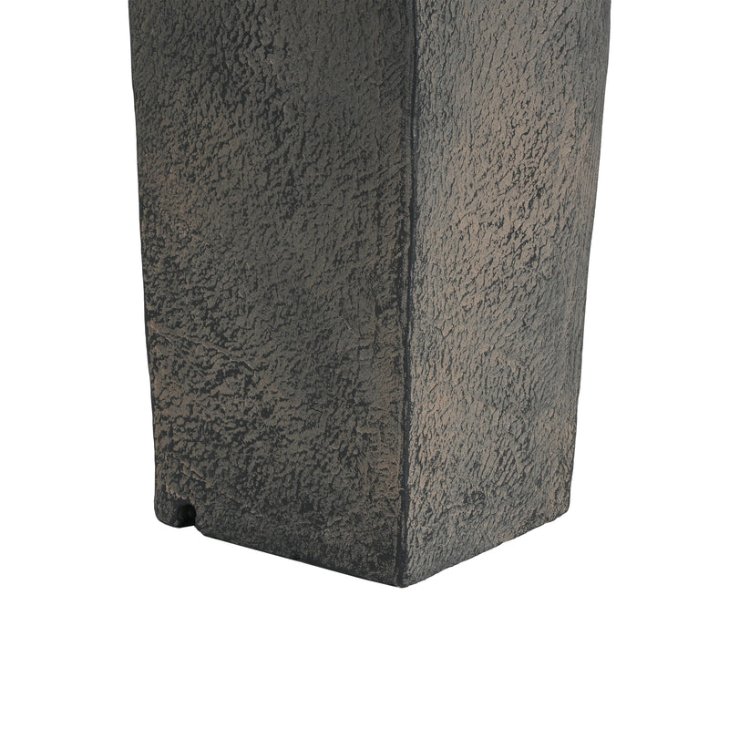 Concrete Orb Column Outdoor Water Fountain with LED, close-up of the surface