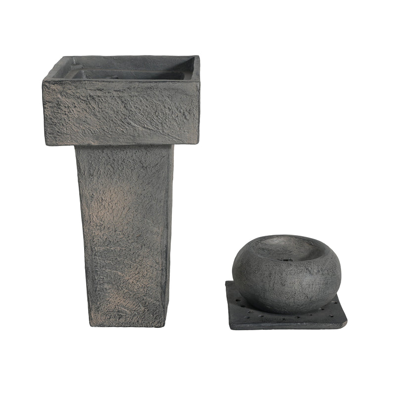 Concrete Orb Column Outdoor Water Fountain with LED, photo 6 of 9