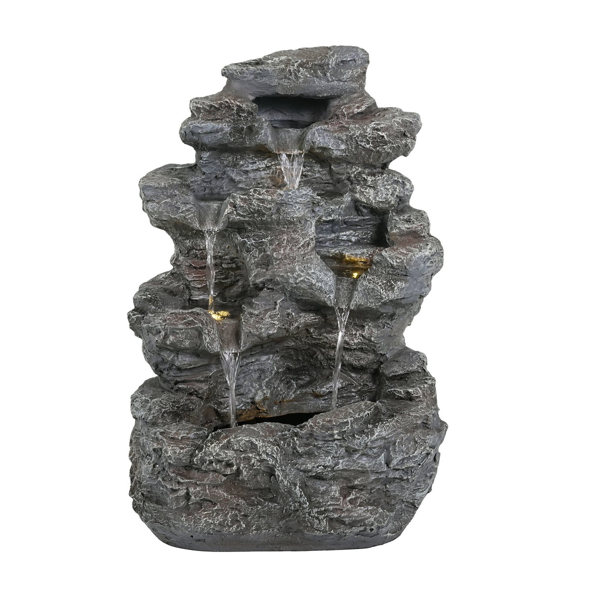Concrete Rock Waterfall Fountain Outdoor with LED 5 Tier, photo 3 of 5