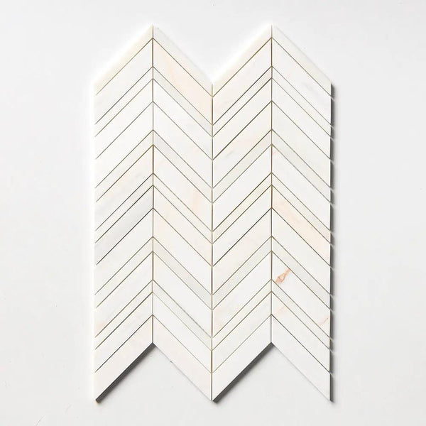 Confetti Honed Chevron Fusion Marble Mosaics 16x11 7/8