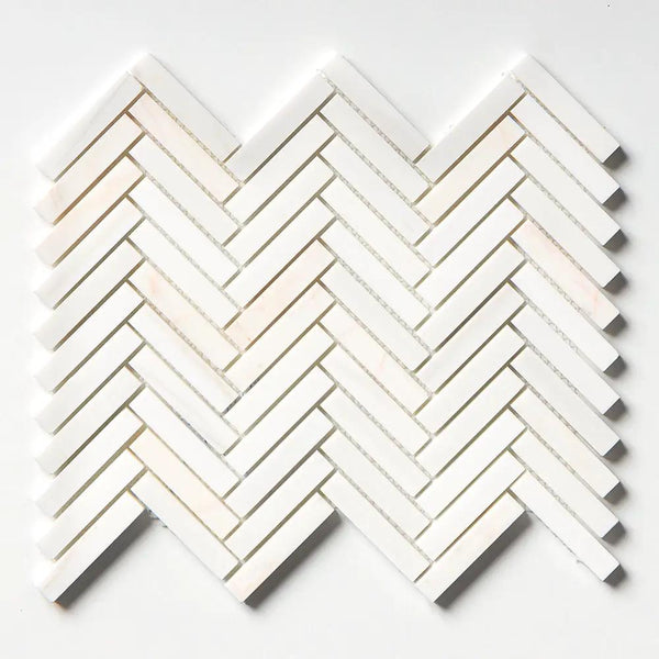 Confetti Honed Herringbone 5/8x3 Marble Mosaics 10 7/16x12 13/16