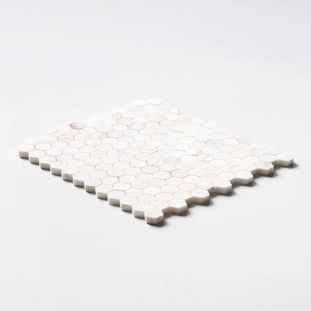Confetti Honed Hexagon Marble Mosaics 11 5/8x12 3/8 by Stonetiledepot