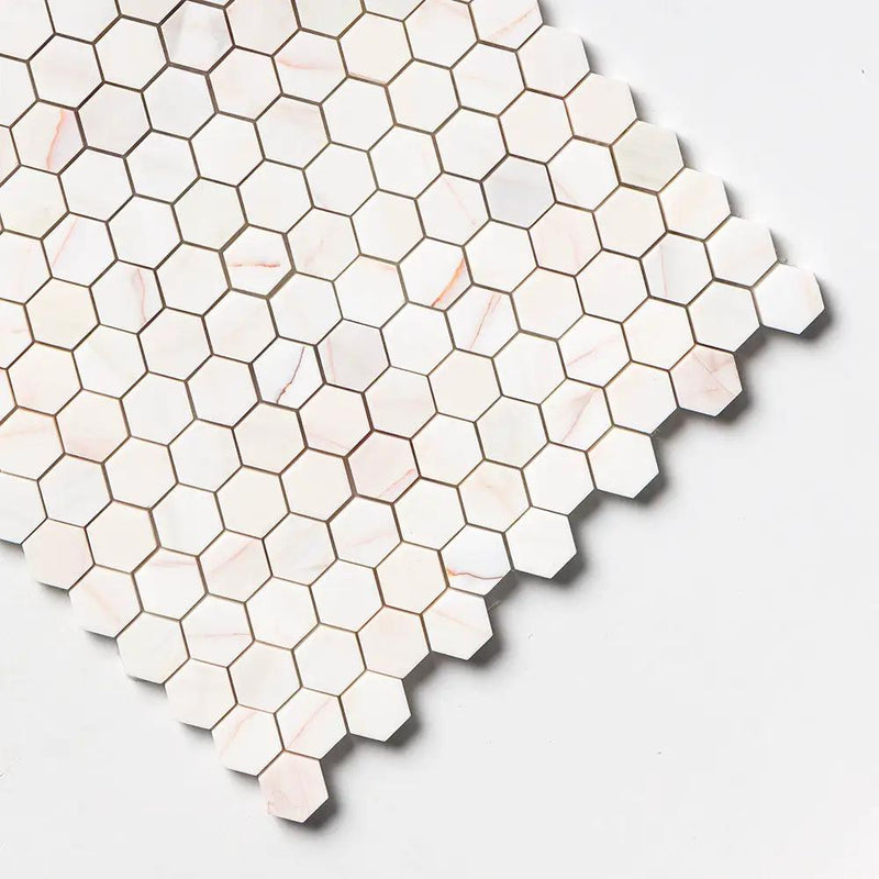 Confetti Honed Hexagon Marble Mosaics 11 5/8x12 3/8 by Stonetiledepot