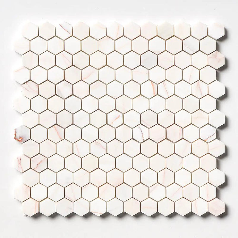 Confetti Honed Hexagon Marble Mosaics 11 5/8x12 3/8 by Stonetiledepot