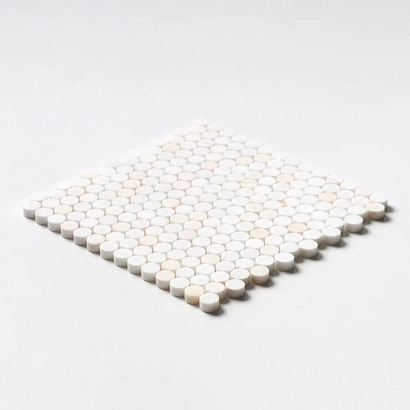 Confetti Honed Penny Round Marble Mosaics 11 1/2x11 1/2 by Stonetiledepot