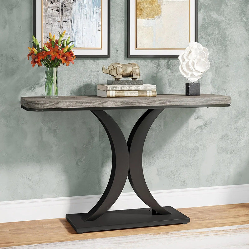 Console Table - Geometric Gray 40 Inch by House Of Avana