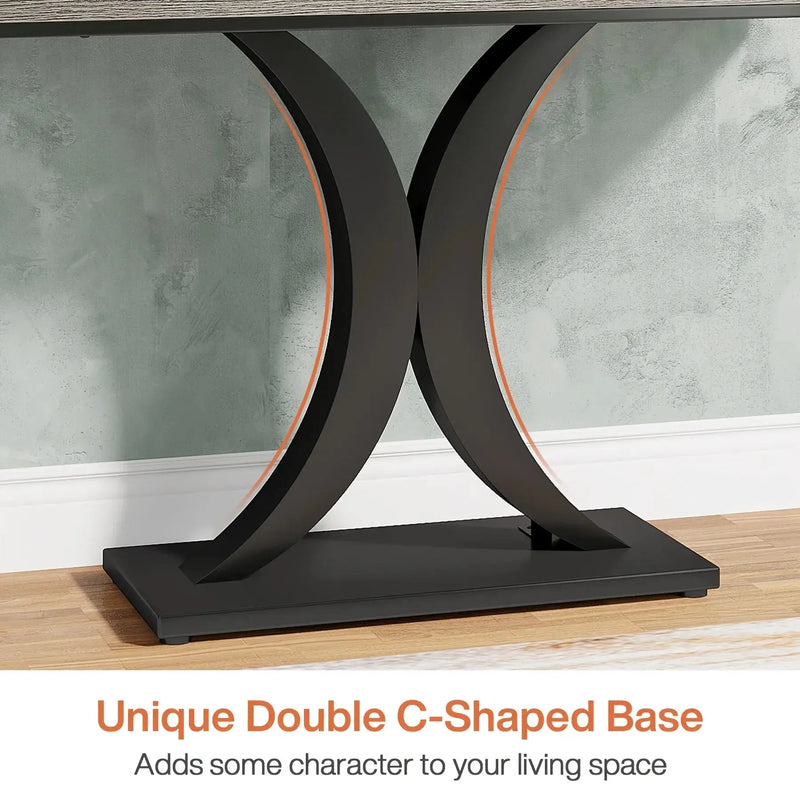 Console Table - Geometric Gray 40 Inch by House Of Avana