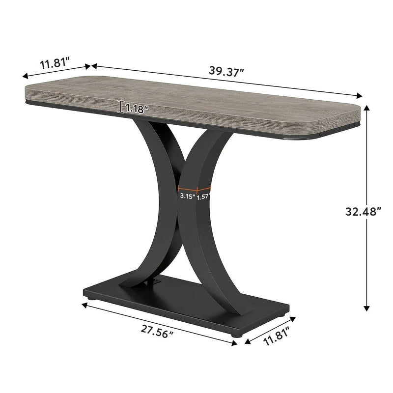 Console Table - Geometric Gray 40 Inch by House Of Avana