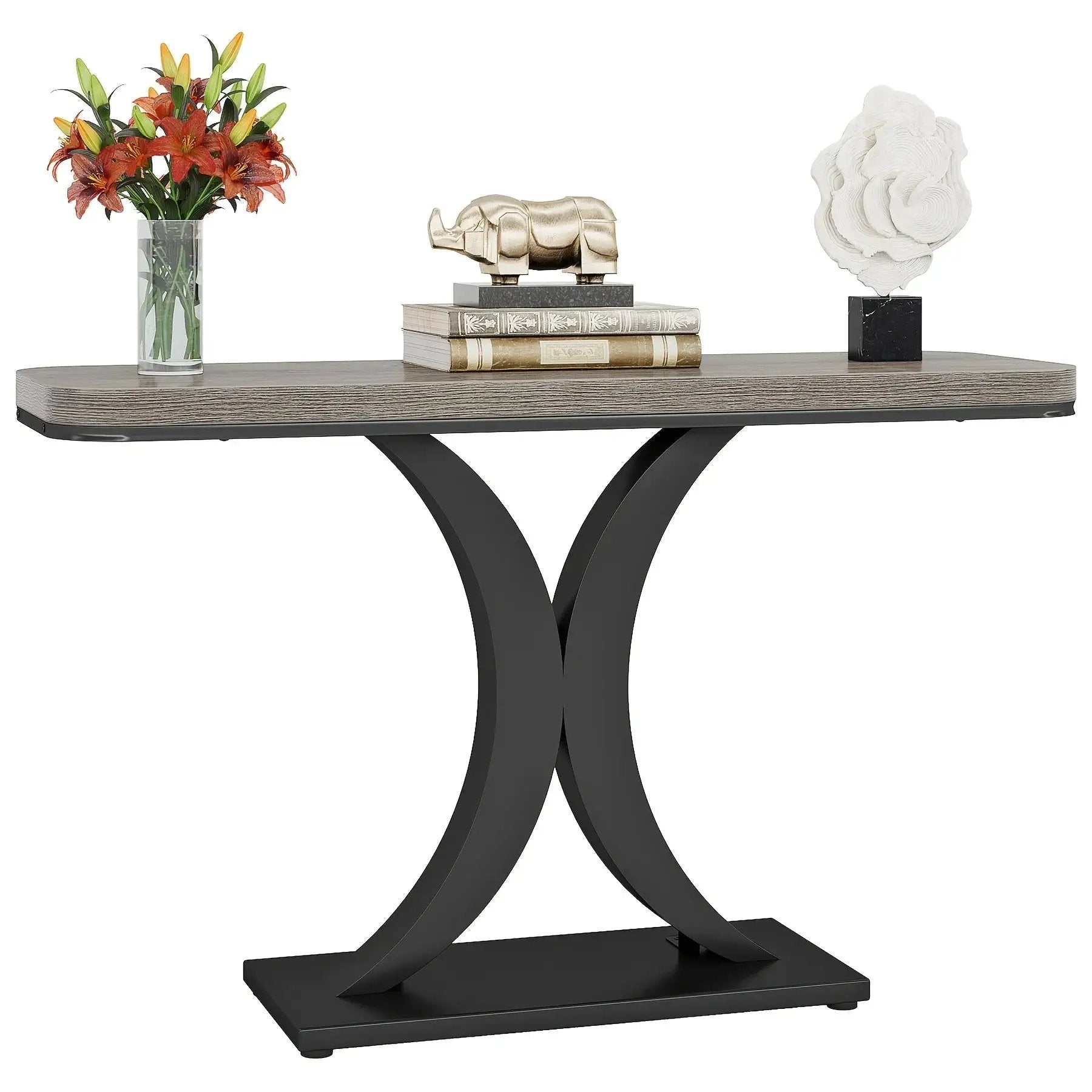 Console Table - Geometric Gray 40 Inch by House Of Avana