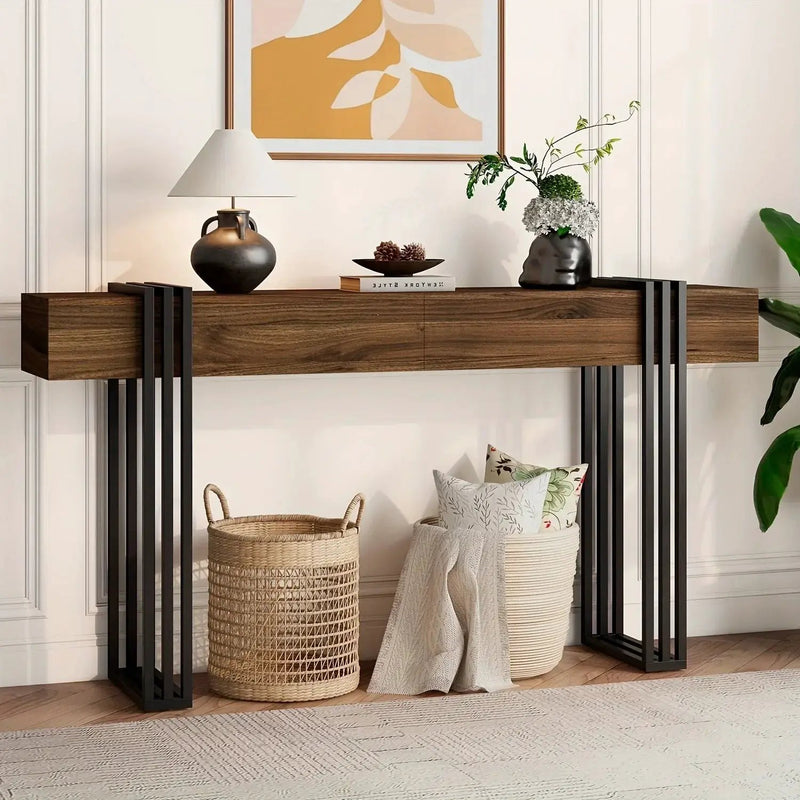 Console Table - Industrial Metal Narrow by House Of Avana