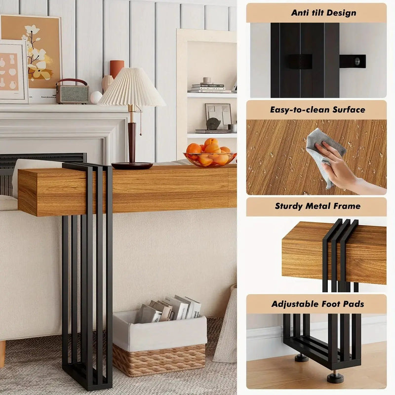 Console Table - Industrial Metal Narrow by House Of Avana