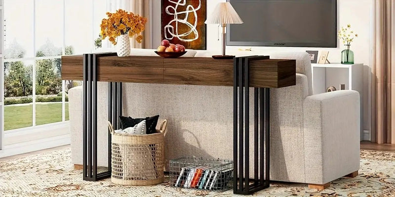 Console Table - Industrial Metal Narrow by House Of Avana