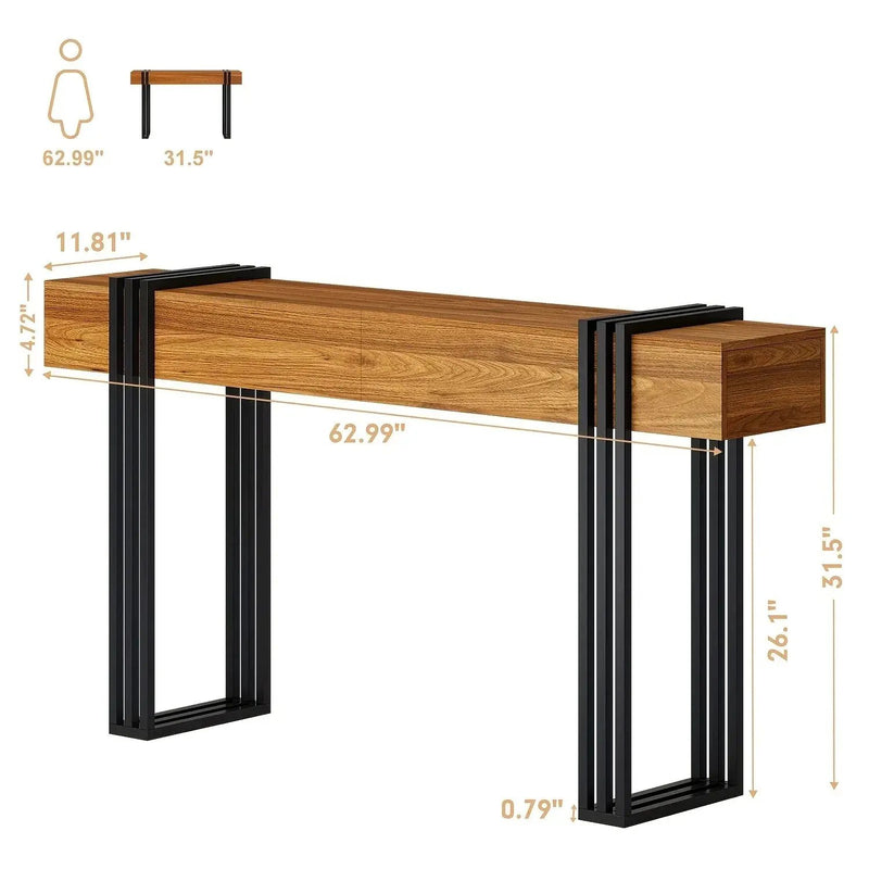 Console Table - Industrial Metal Narrow by House Of Avana