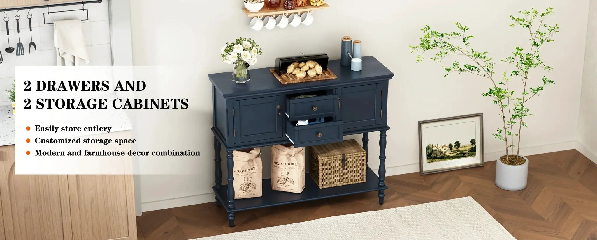 Console Table - Storage Wood by House Of Avana