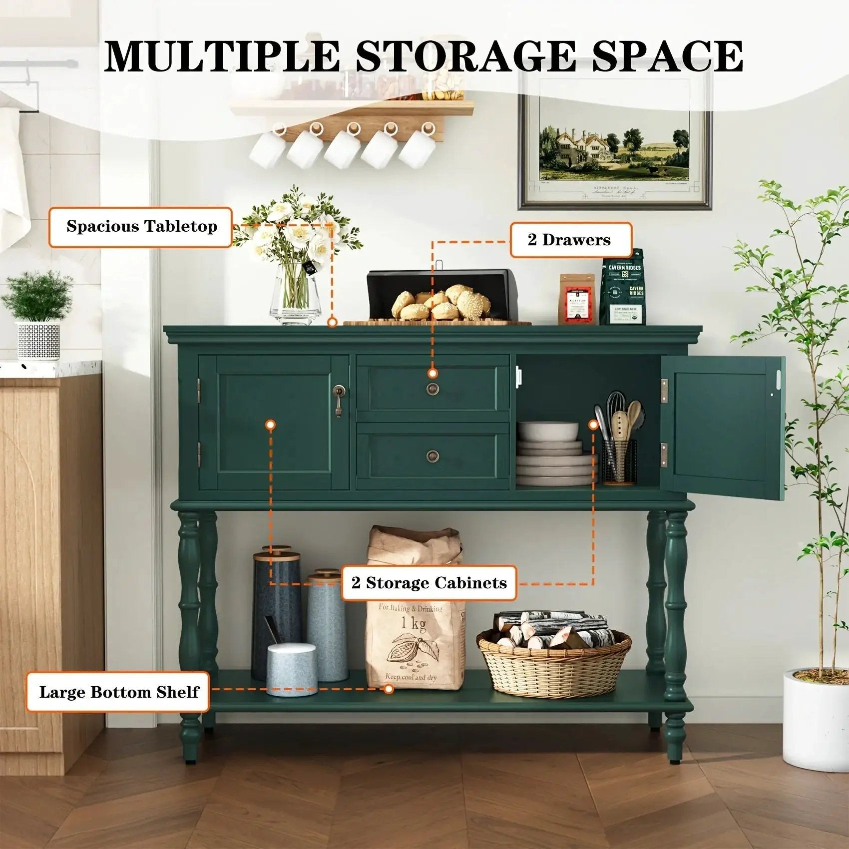 Console Table - Storage Wood by House Of Avana