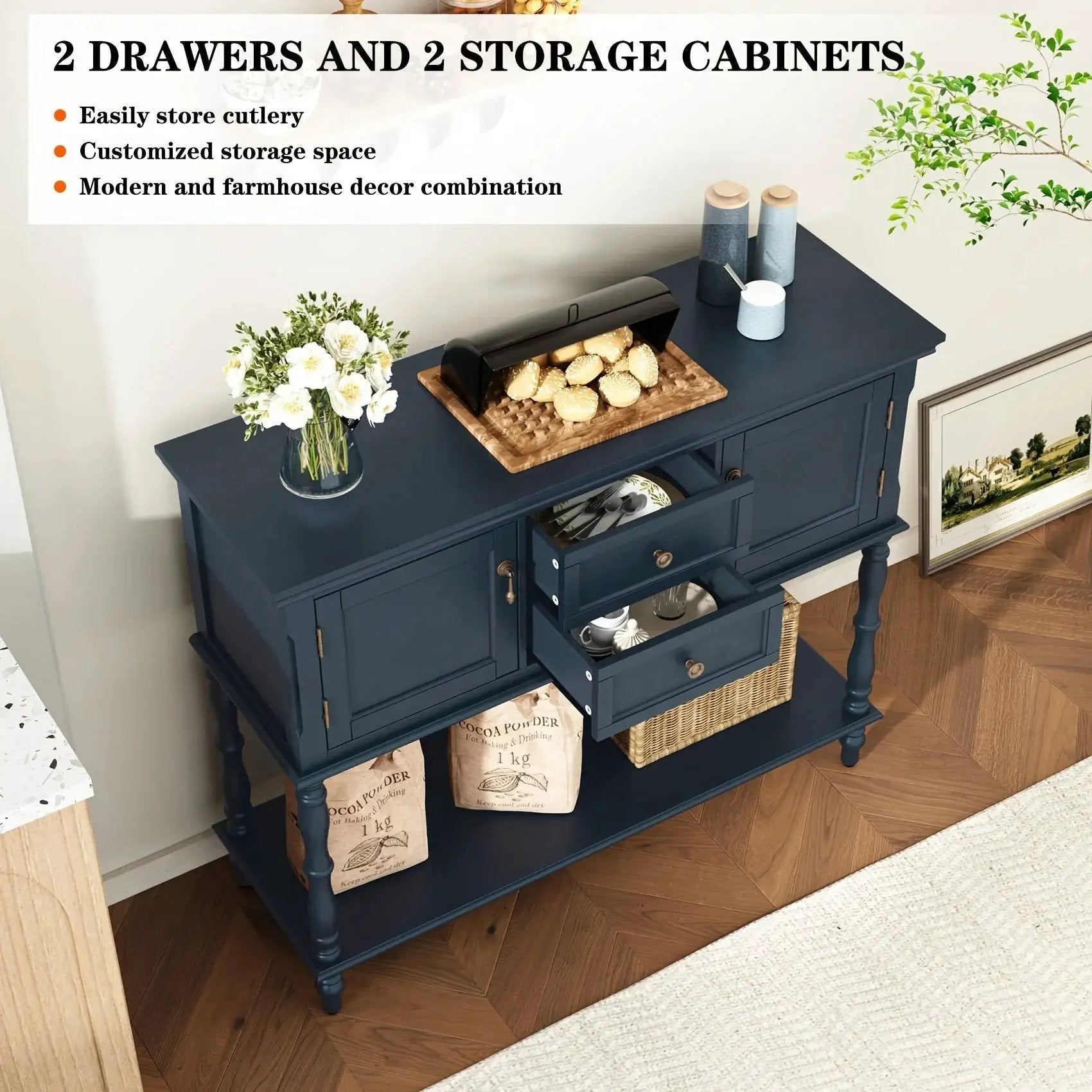 Console Table - Storage Wood by House Of Avana