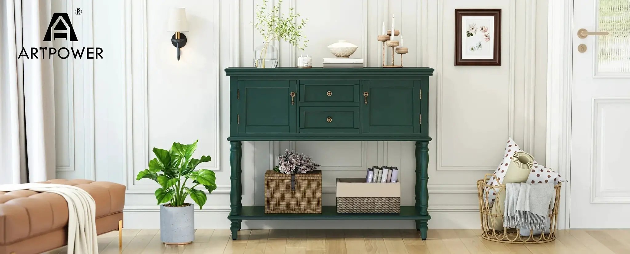 Console Table - Storage Wood by House Of Avana