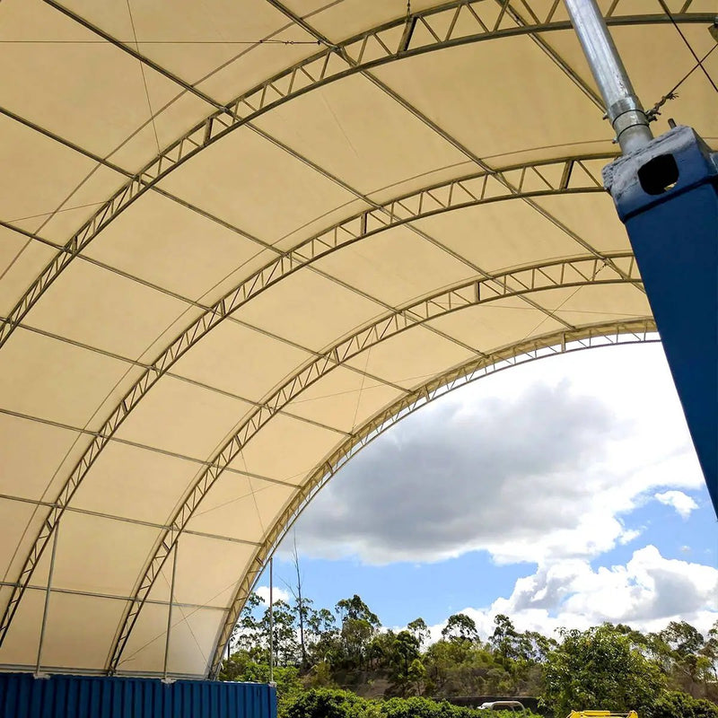 40'x40'x15' Double Truss Shipping Container Canopy Shelter, Outside by Chery Industrial