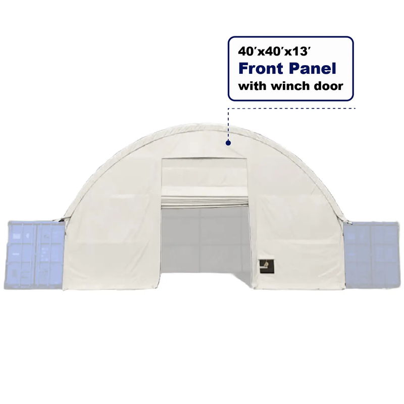 Front Wall with Winch door for Container Canopy Shelter 40'x40'x13' by Chery Industrial