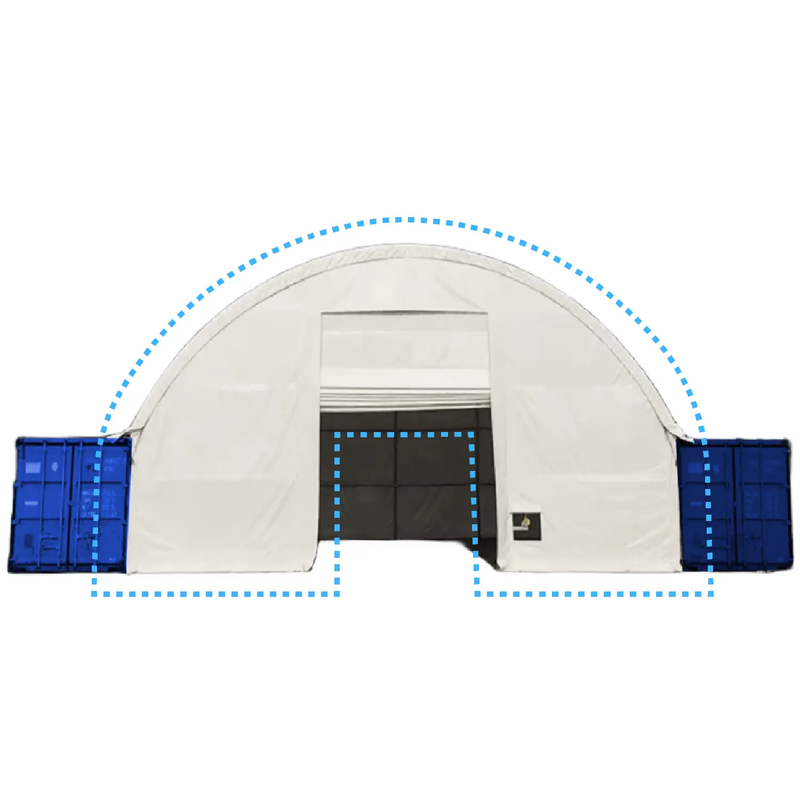Front Wall with Winch door for Container Canopy Shelter 40'x40'x13' by Chery Industrial