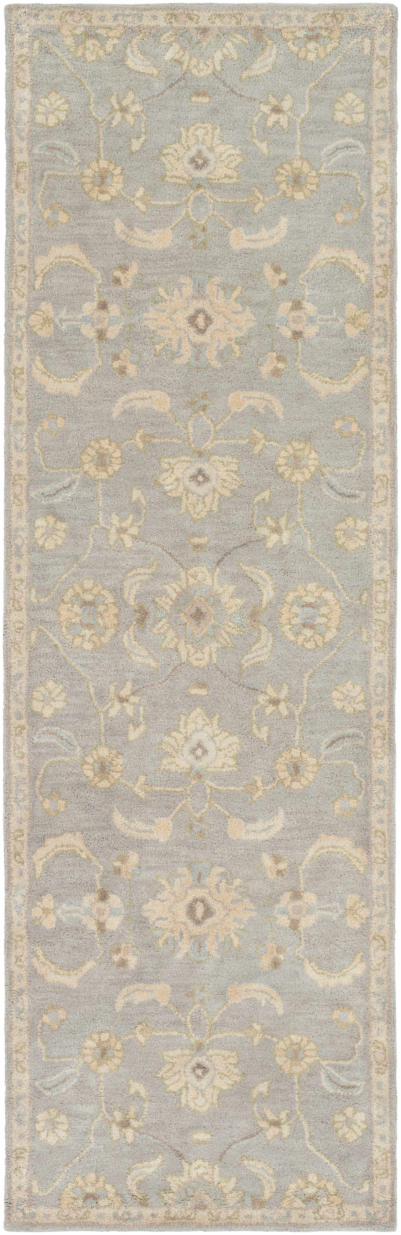 Copen Beige Floral Wool Rug by Boutique Rugs