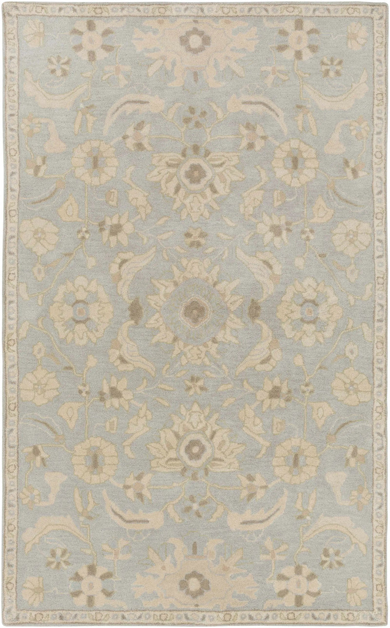 Copen Beige Floral Wool Rug by Boutique Rugs