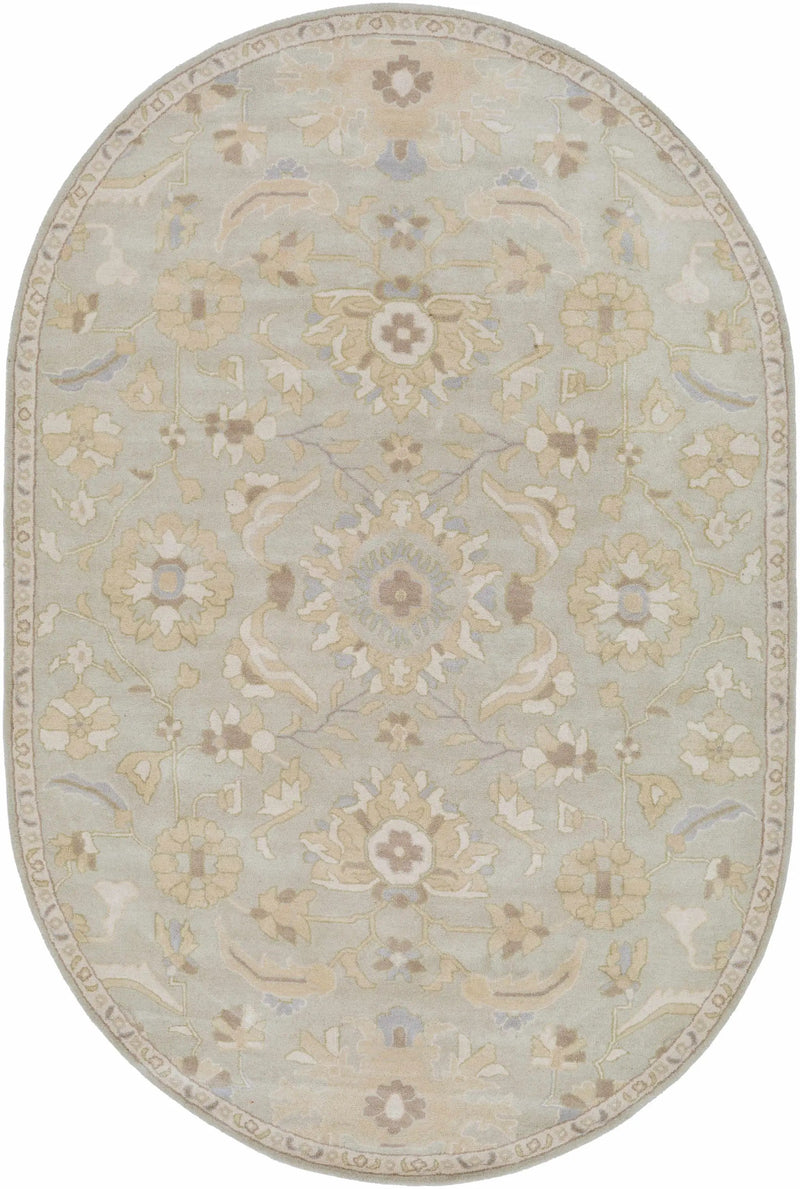 Copen Beige Floral Wool Rug by Boutique Rugs