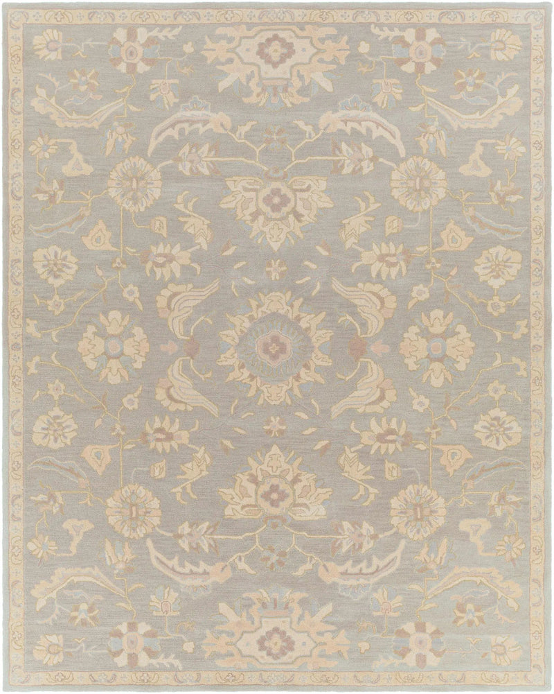 Copen Beige Floral Wool Rug by Boutique Rugs