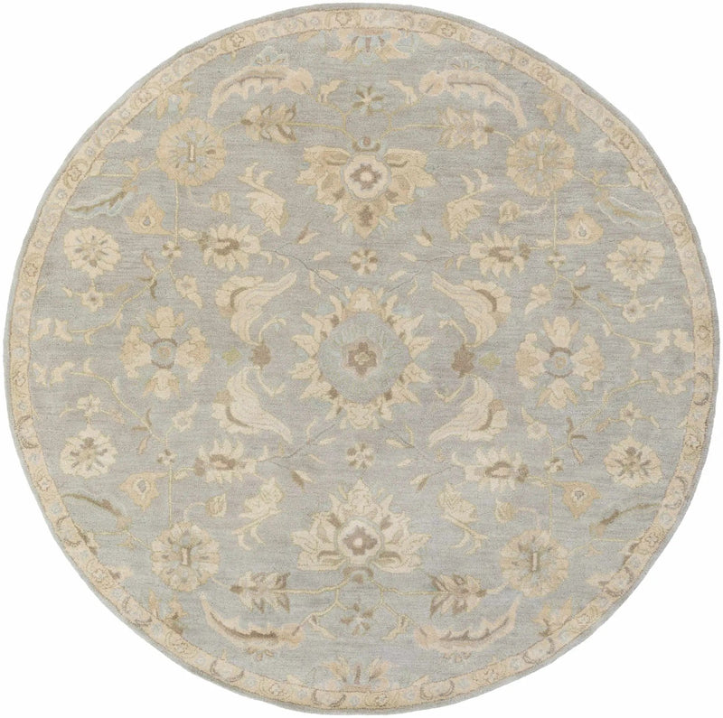 Copen Beige Floral Wool Rug by Boutique Rugs