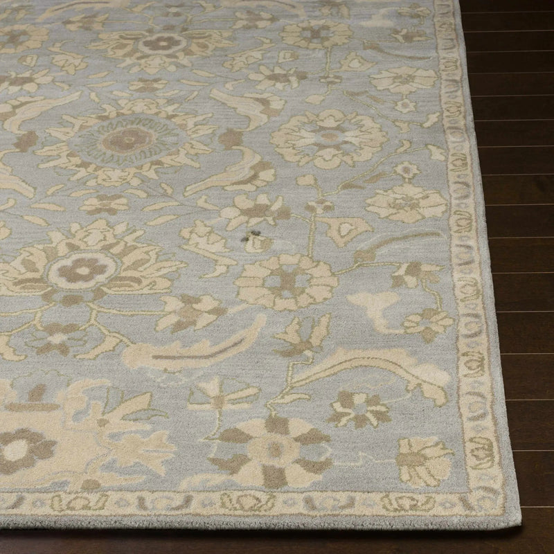 Copen Beige Floral Wool Rug by Boutique Rugs