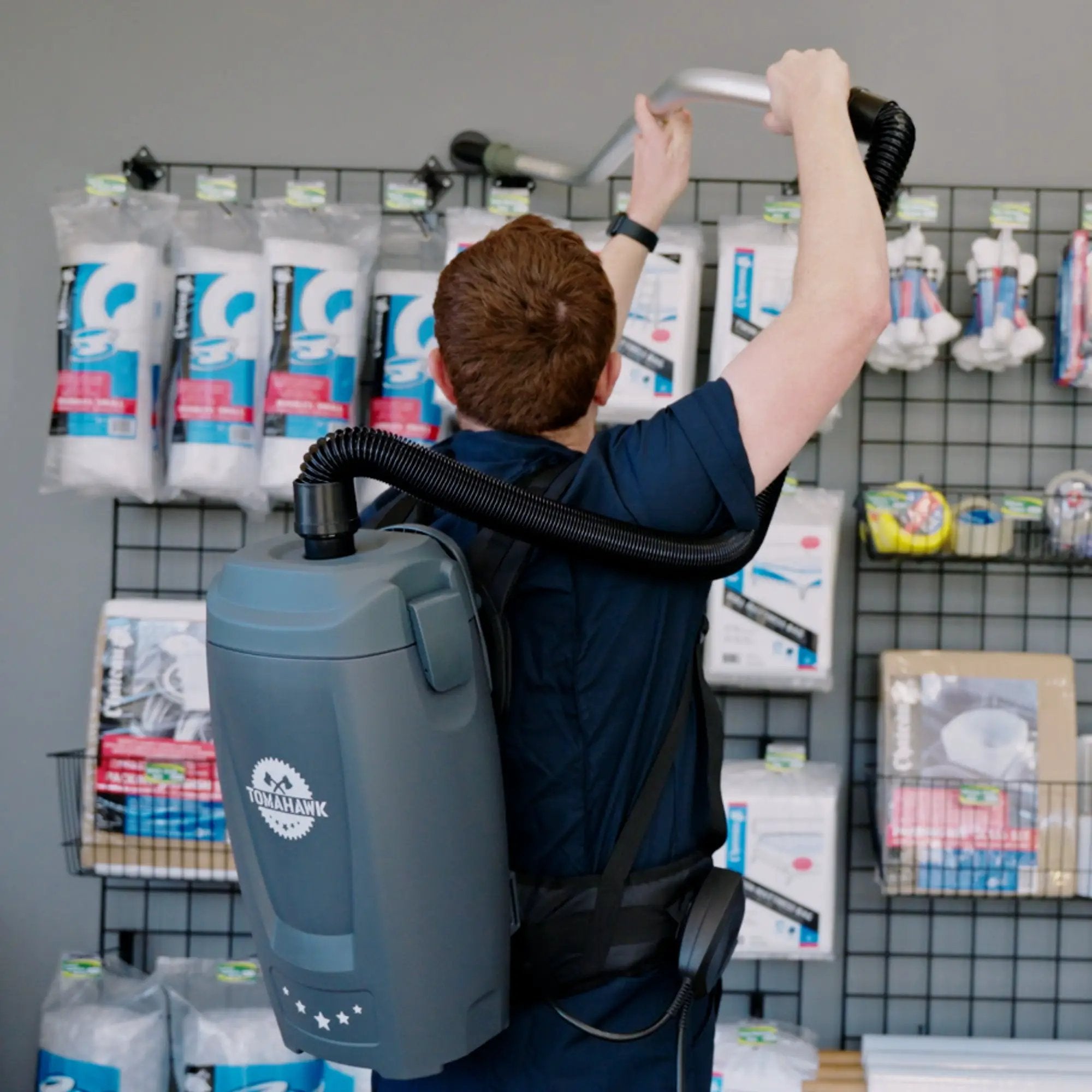 Electric Backpack Vacuum 6 qt Lightweight Commercial High-Performance Cleaning Solution by Tomahawk Power
