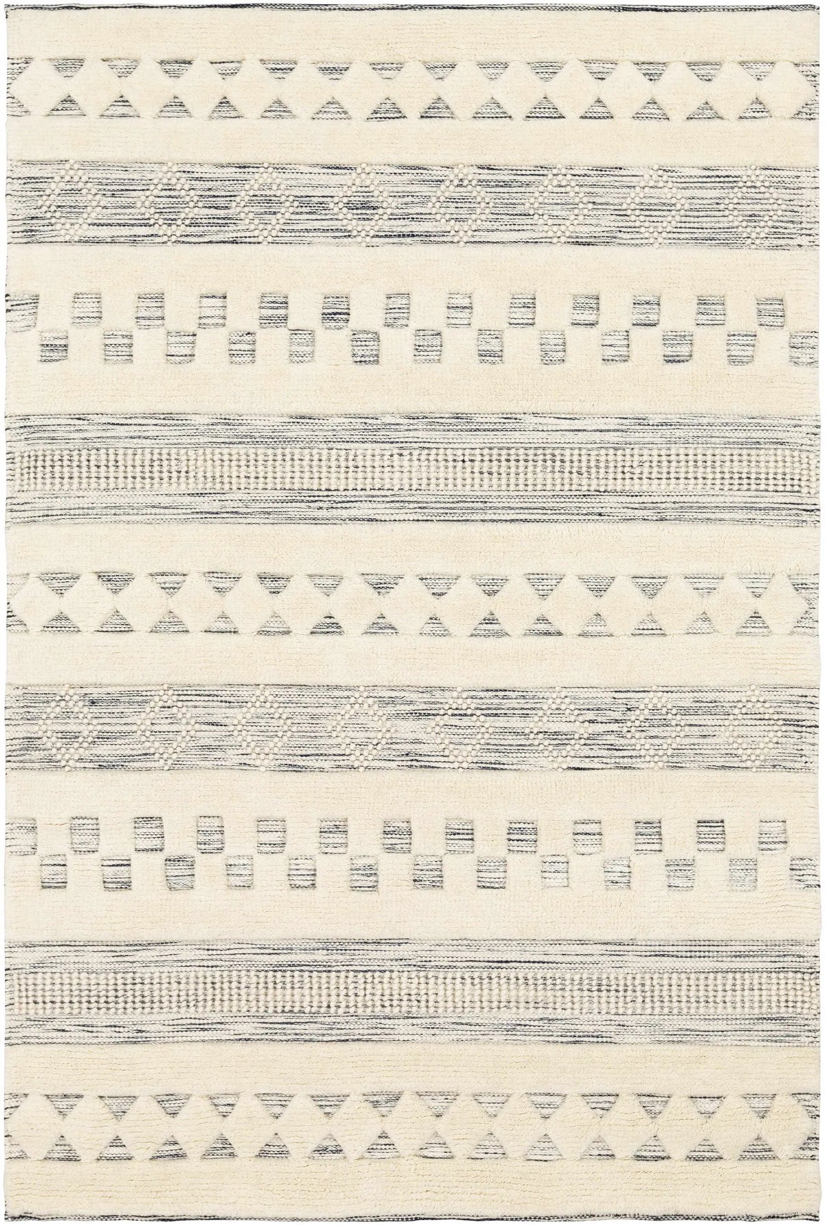 Corry Cream&Black Wool Rug - Clearance