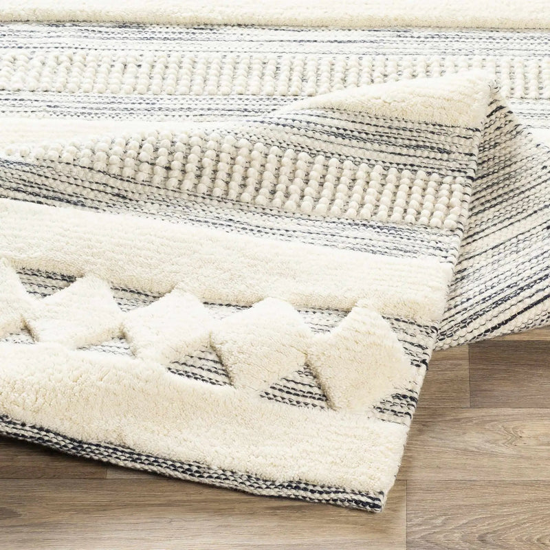Corry Cream&Black Wool Rug - Clearance by Boutique Rugs