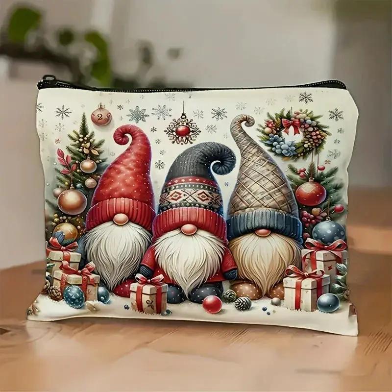 Cosmetic Bag Nylon Makeup Organizer with Zipper Closure, Large Capacity, Gnome Design, Multiple Colors by House Of Avana