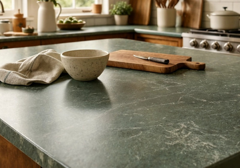 Costa Esmeralda Honed Granite Slab Random room scene