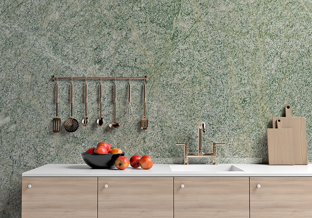 Costa Esmeralda Polished Granite Slab Random room scene 2