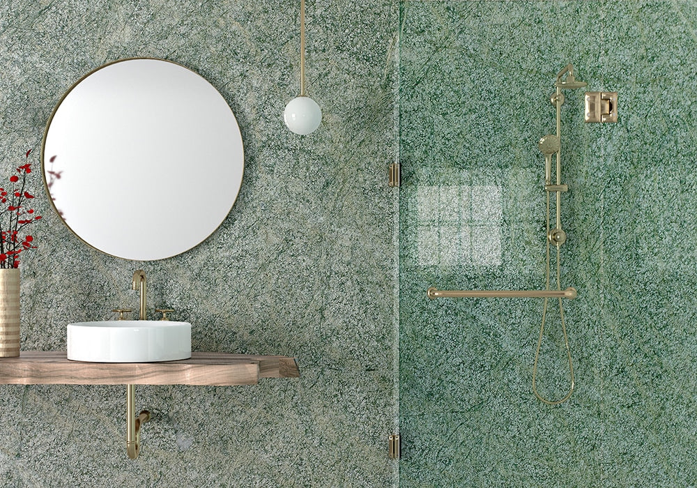 Costa Esmeralda Polished Granite Slab Random room scene 3
