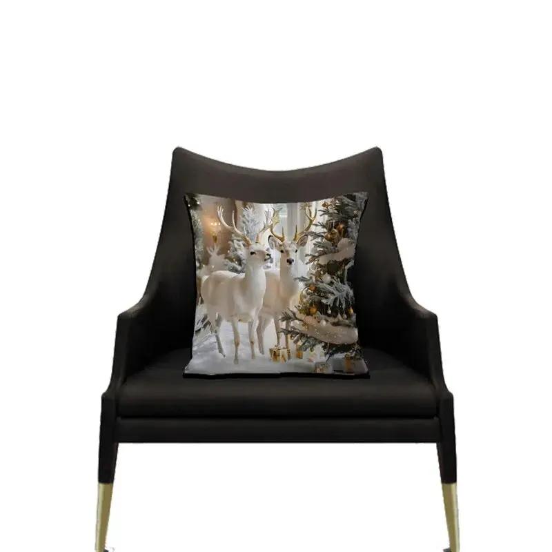 Cotton Christmas Pillow Covers, Santa Claus Pattern, Nordic Style Home Decor by House Of Avana