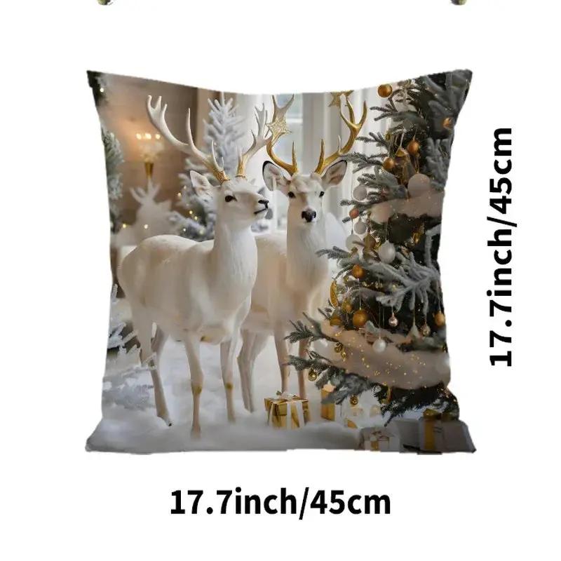 Cotton Christmas Pillow Covers, Santa Claus Pattern, Nordic Style Home Decor by House Of Avana