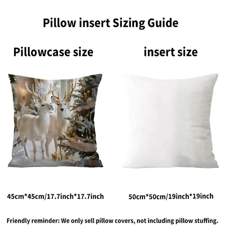 Cotton Christmas Pillow Covers, Santa Claus Pattern, Nordic Style Home Decor by House Of Avana