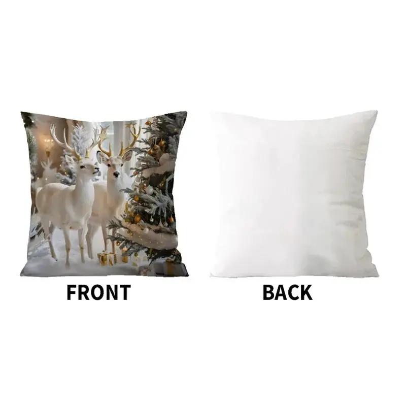 Cotton Christmas Pillow Covers, Santa Claus Pattern, Nordic Style Home Decor by House Of Avana