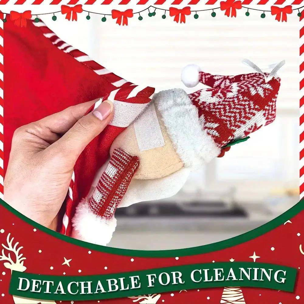 Cotton Hand Towels with Vintage Checkered Santa Claus Design by House Of Avana