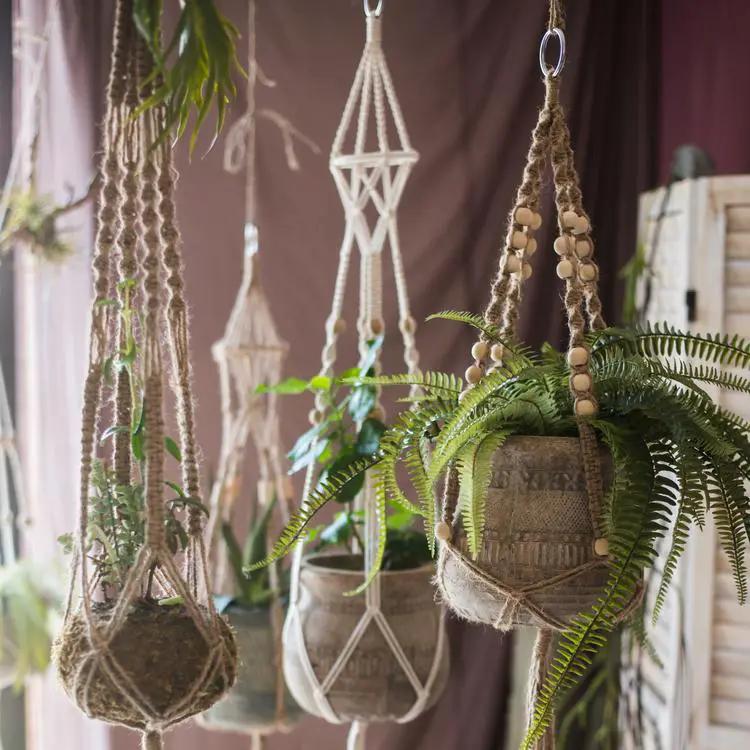 Cotton Hemp Rope Planter Hanger by RusticReach