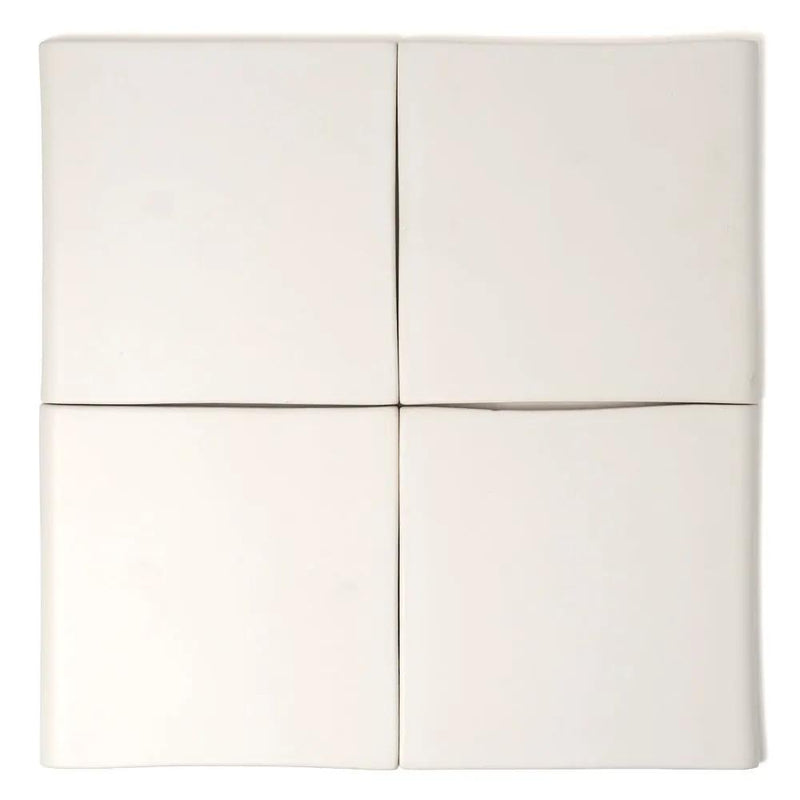 Cotton Matte Bullnose Ceramic Moldings 6x6 closeup 5