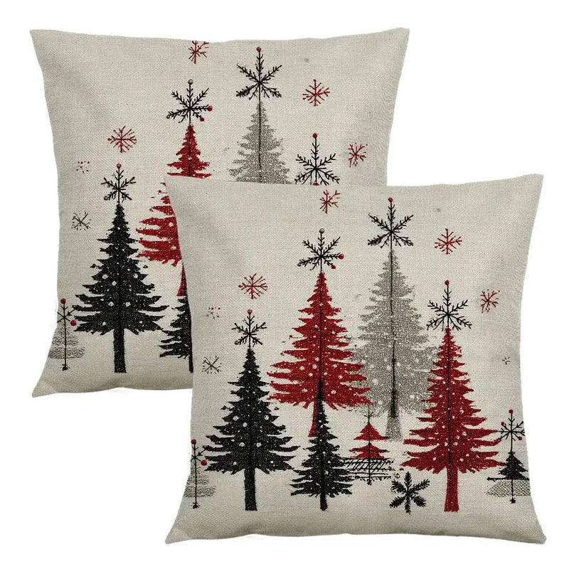 Cotton Throw Covers, Beige Snowflake Design, 40.64x45.72 cm Single-Sided Printed Pink and White by House Of Avana